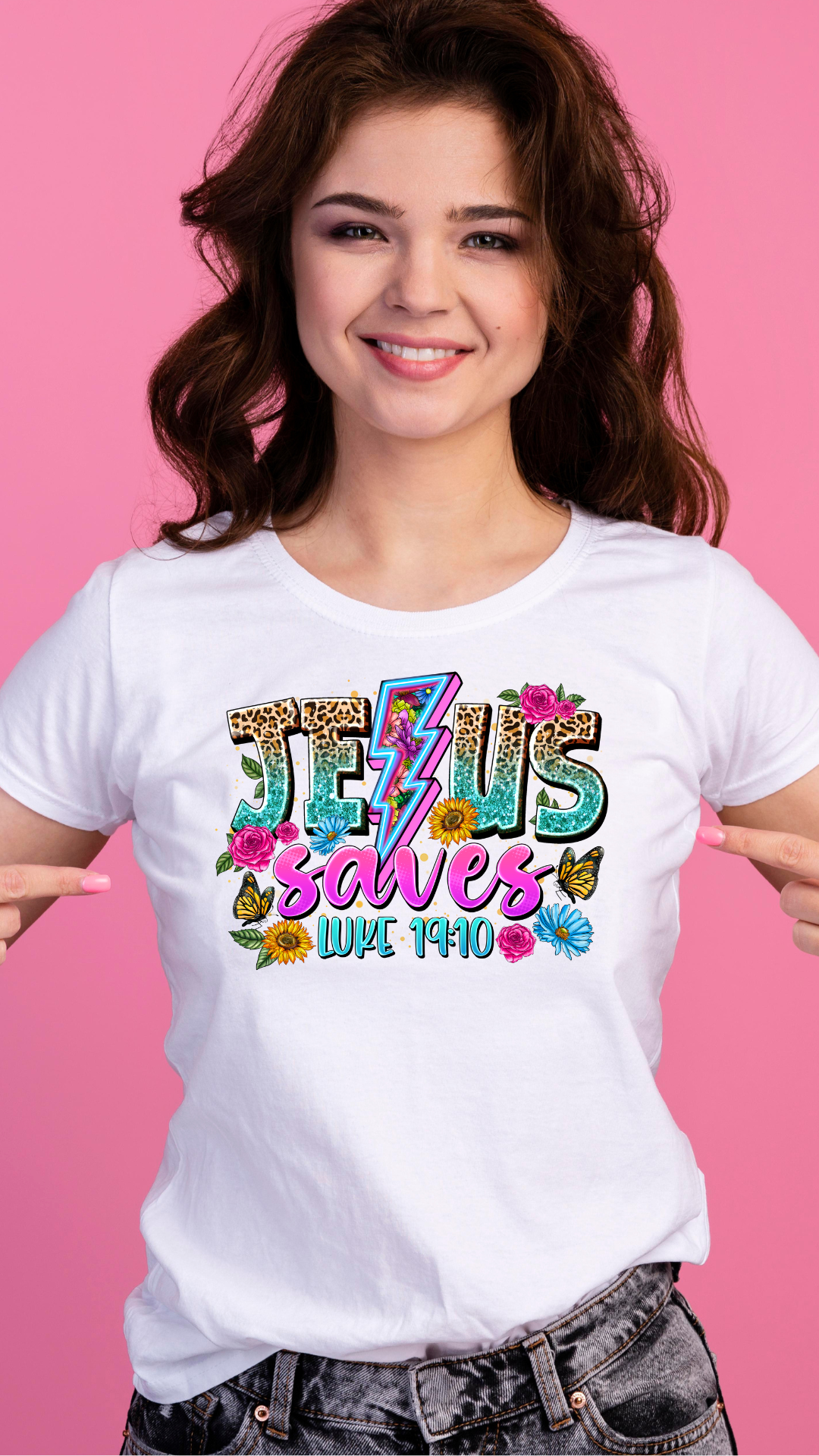 Jesus Saves Luke 19:10 Christian T-shirt