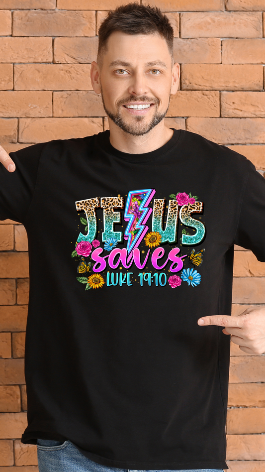 Jesus Saves Luke 19:10 Christian T-Shirt